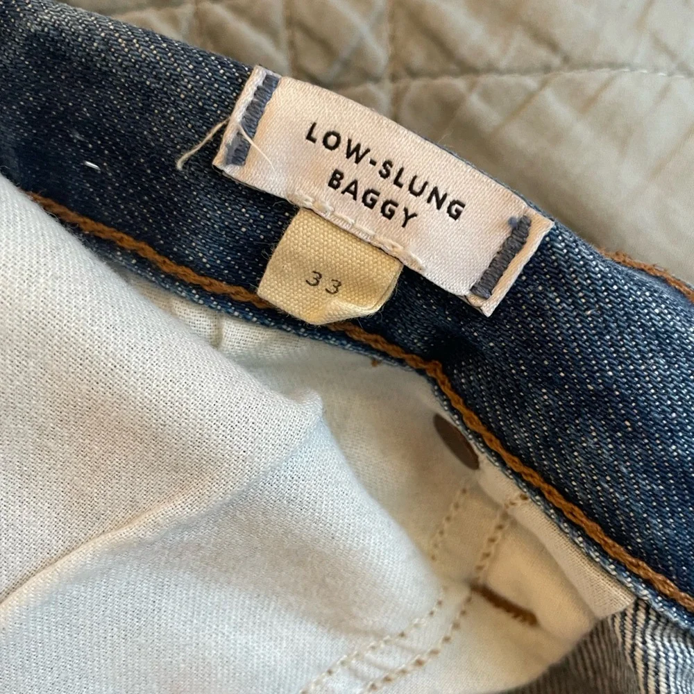 Madewell Low-Slung Baggy Jeans in Moffat Wash-Rigid Size 33 $138‎ NS199